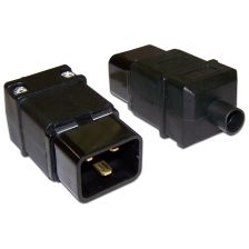 Вилка Lanmaster, вилка IEC 320 C20, 16А, разборная, цвет: чёрный