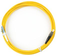 Комм. шнур оптический Cabeus Tight Buffer, Simplex FC/LC, OS2 9/125, LSZH, 5м, Ø 3мм, чёрный хвостовик, цвет: жёлтый