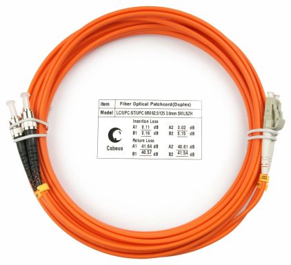 Коммутационный шнур оптический Cabeus FOP-62-LC-ST-7m