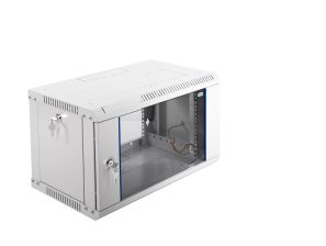 Шкаф телекоммуникационный настенный ЦМО ШРН-Э, 19", 6U, 342х600х350 мм (ВхШхГ), дверь: стекло, разборный, цвет: серый