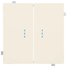 Проходной выключатель Rikett Classic, двухклавишный, цвет: кремовый сатин, (35615 MC)