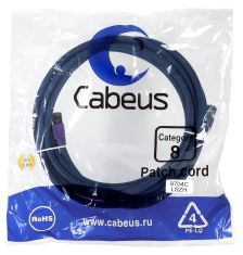 Шнур комм. Cabeus, кат. 8, экр., S/FTP, RJ45/8P8C, LSZH, AWG24 3м, синий