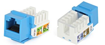 (Архив)Модуль универсальный Hyperline, keystone, 1хRJ45, Toolless, кат. 5е, неэкр., 1 шт, цвет: синий