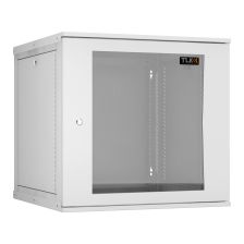 Шкаф телекоммуникационный настенный TLK Lite, 19", 12U, 569х600х600 мм (ВхШхГ), дверь: стекло, разборный, цвет: серый