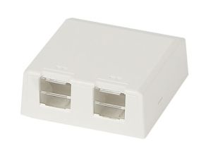 Коробка для наст. монтажа Panduit Mini-Com, внешняя, 24х61х63,5 мм (ВхШхГ), (со шторками), 2 модуля, цвет: белый