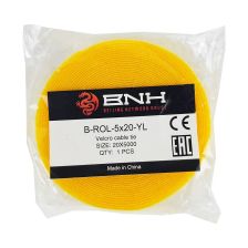 Лента липучая BNH, 20х5000 мм (ШхД), материал: полиамид тканное плетение, цвет: жёлтый