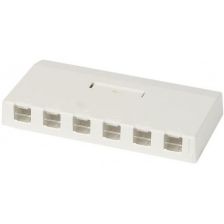 Коробка для наст. монтажа Panduit Mini-Com, внешняя, 24х170х83 мм (ВхШхГ), (со шторками), 6 модулей, цвет: белый