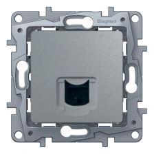 Розетка информационная Legrand Etika, 1x RJ45, кат. 6, цвет: алюминий, (LEG.672453)