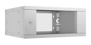 Шкаф телекоммуникационный настенный Cabeus Light, 19", 4U, 230х550х450 мм (ВхШхГ), дверь: стекло, разборный, цвет: серый