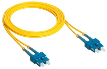 Комм. шнур оптический Legrand LCS3, Duplex SC/SC (UPC/UPC), OS2 9/125, LSZH, 2м, синий хвостовик, цвет: жёлтый