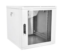 Шкаф телекоммуникационный настенный ЦМО ШРН-М, 19", 12U, 610х600х660 мм (ВхШхГ), дверь: стекло, разборный, цвет: серый