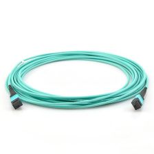 (Архив)Комм. шнур оптический Hyperline, MTPM/MTPF, OM3 50/125, LSZH, 3м, чёрный хвостовик, цвет: голубой
