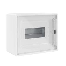 Щит электрический настенный DKC FRAME IP40, 1ряд. 8мод., дверь: прозрачная, корпус: пластик, цвет: белый