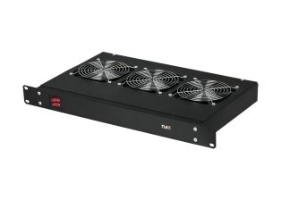 Вентиляторный модуль TLK, без кабеля питания, 220V, 260 мм Г, вентиляторов: 3, 50 дБ, поток: 495 м3/ч, для шкафов и стоек, цвет: чёрный