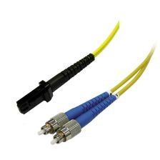 Комм. шнур оптический Hyperline, Duplex FC/MTRJM (UPC), OS2 9/125, LSZH, 3м, Ø 2мм, синий хвостовик, цвет: жёлтый
