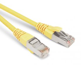 Шнур комм. Hyperline, кат. 5е, экр., STP, RJ45/RJ45, LSZH, AWG26 2м, жёлтый