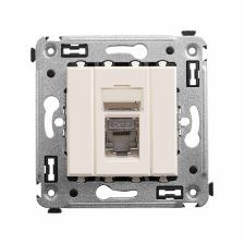 Розетка компьютерная DKC Avanti, 1x RJ45, кат. 6, экр., 2 модуля, упаковка: 1 шт, цвет: белое облако, (DKC.4405393)