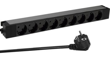 БРП (PDU) Basic Legrand, Schuko х 9, вход Schuko, шнур 3 м, 1ф 16А, оборудован защитными шторками, чёрный
