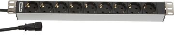 БРП (PDU) Basic Hyperline, Schuko х 9, вход IEC 320 C14, шнур 2,5 м, 44мм, 1ф 10А
