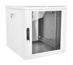 Шкаф телекоммуникационный настенный ЦМО ШРН-М, 19", 12U, 610х600х530 мм (ВхШхГ), дверь: стекло, разборный, цвет: серый