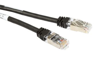 Шнур комм. Panduit, кат. 6A, экр., S/FTP, RJ45/RJ45, 500 МГц PVC, AWG26 1м, чёрный, цвет коннектора: чёрный