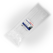 Стяжка кабельная BNH, неоткрывающаяся, 3,6 мм Ш, 200 мм Д, 100 шт, материал: нейлон, цвет: белый