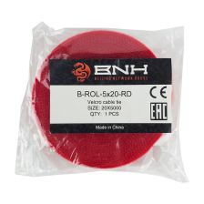 Лента липучая BNH, 20х5000 мм (ШхД), материал: полиамид тканное плетение, цвет: красный