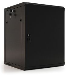 (Архив)Шкаф телекоммуникационный настенный Hyperline TWB-FC, 19", 18U, 908х600х450 мм (ВхШхГ), дверь: металл, разборный, цвет: чёрный