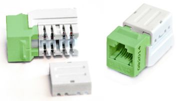 Модуль универсальный Hyperline, keystone, 1хRJ45, Toolless, кат. 6, неэкр., 1 шт, цвет: зелёный