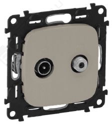 (Архив)Розетка в сборе Legrand Valena Allure, 2x TV/SAT, экр., внешняя, 51х58 мм (ВхШ), цвет: алюминий, (LEG.753958)