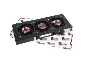Вентиляторный модуль Rem R-FAN, 230V, 45х432х195 мм (ВхШхГ), вентиляторов: 3, 130 дБ, поток: 450 м3/ч, для шкафов ЦМО, Elbox, цвет: чёрный