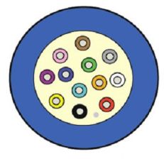 Кабель ВО Siemon XGLO Loose tube,  6хОВ, OS2 9/125, LSOH, Ø 4,9мм, универсальный, небронированный, цвет: синий