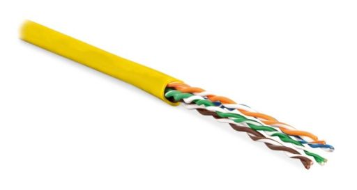 Кабель витая пара Hyperline UUTP4-C6-P24-NCR-IN-LSZH-YL-100
