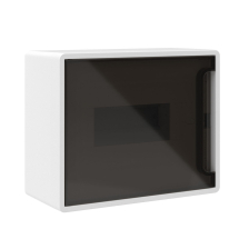 Щит электрический настенный DKC FRAME IP40, 1ряд. 8мод., дверь: тонированное стекло, корпус: пластик, цвет: белый