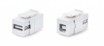 Модуль универсальный Hyperline, keystone, 1хUSB (Type A-B), Toolless, неэкр., 1 шт, цвет: белый
