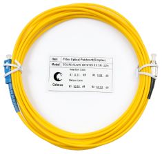 Комм. шнур оптический Cabeus Tight Buffer, Simplex FC/SC, OS2 9/125, LSZH, 5м, Ø 3мм, чёрный хвостовик, цвет: жёлтый