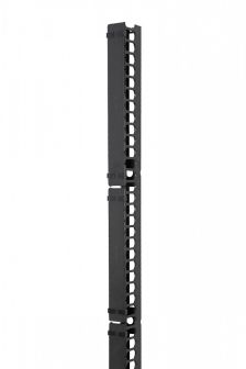 Организатор комм. шнуров Eurolan, 19", 48HU, 2043х84,3х129 мм (ВхШхГ), вертикальный, для шкафов 750 мм, цвет: чёрный, (с крышкой) 