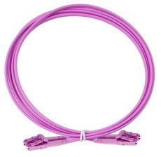 Шнур коммутационный Eurolan Tight Buffer, Duplex LC/LC, OM4 50/125, LSZH (нг(A)-HF), 5м, Ø 3,1мм, пурпурный хвостовик, цвет: пурпурный