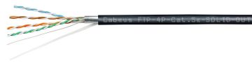 Кабель витая пара Cabeus, LSZH-UV, F/UTP, кат. 5е, проводник Ø 0,5мм, 100м, коробка, тип прокладки: снаружи зданий, цвет: чёрный