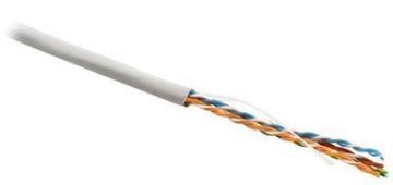 Кабель витая пара Hyperline, LSZH (нг(A)-HF), U/UTP, кат. 5е, проводник Ø 0,51мм, 100м, бухта, тип прокладки: внутри зданий, цвет: серый