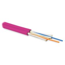 Кабель ВО Hyperline FO-D3-IN Tight Buffer,  2хОВ, OM4 50/125, LSZH, Ø 3мм, внутри зданий, гофрированная стальная лента, цвет: маджента