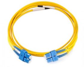 (Архив)Комм. шнур оптический Nexans LANmark-OF Slimflex, Duplex SC (UPC)/SC (UPC), OS2 9/125, LSZH, 5м, Ø 2мм, синий хвостовик, цвет: жёлтый