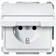 Розетка электрическая Merten Antique/Artec, 2к+З, 16А, шторки защитные, цвет: полярно-белый (MTN2312-4019)