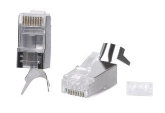 Коннектор Cabeus, RJ45(8p8c), кат. 6, экр., со вставкой, цвет: прозрачный