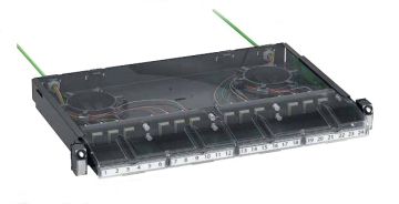 Бокс оптический Schneider Electric, портов: 12, SC, 24 хОВ, 1U, 45х490х300 мм (ВхШхГ), цвет: серый, (VDIG150991001)