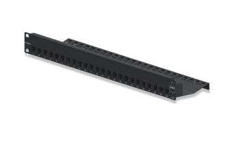 Комм. патч-панель Siemon Z-MAX, 19", 1HU, портов: 24 х keystone, кат. 5-7A, универсальная, экр., цвет: чёрный, с модулями, (Z6AS-PNL-24K)