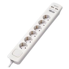 Блок силовых розеток Tripp Lite, Schuko х 6, USB х 2, вход Schuko, шнур 1,8 м, 483мм 16А, белый