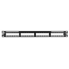 Комм. патч-панель Panduit QuickNet, 19", 1HU, портов: 24, цвет: чёрный, без модулей, (QPP24BL)