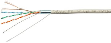 Кабель витая пара Cabeus, LSZH (нг(A)-HF), F/UTP, кат. 5е,7х0,16мм, 305м, коробка, тип прокладки: внутри зданий, цвет: серый