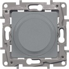 Светорегулятор Legrand Etika, одноклавишный, цвет: алюминий (672419)